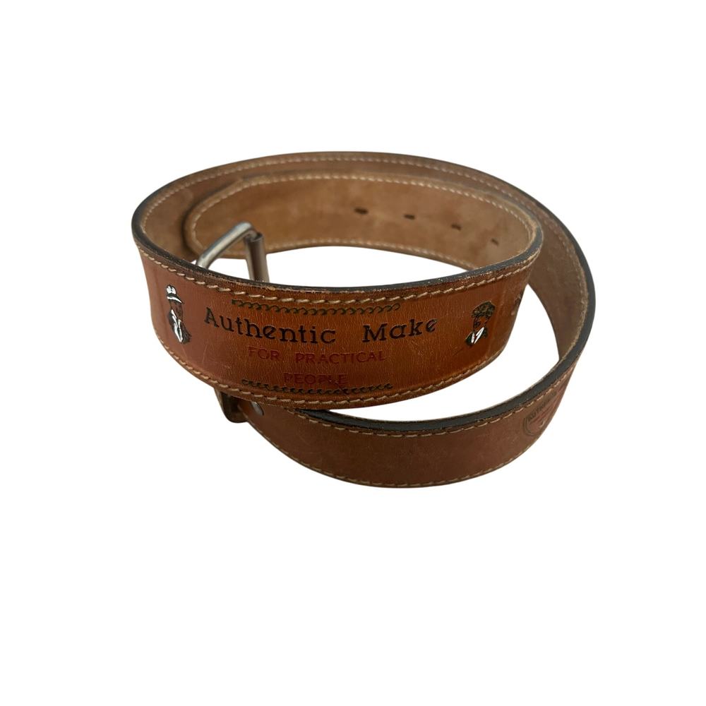 Vintage Genuine Leather Belt size M brown Authentic Make